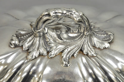 Antique English Victorian Large Silver Plated Scalloped Meat Serving Dome Cover