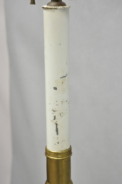 Vintage English Brass Spiral Barley Twist Candlestick Pole Floor Lamp