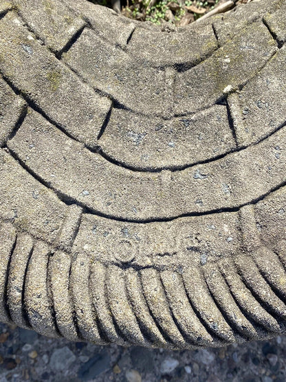 Vintage Woven Basket with Handle Cast Concrete Stone Large Garden Planter Pot