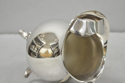 Vintage Bristol by Poole Silver Plated Bulbous Footed Ice Lip Water Pitcher