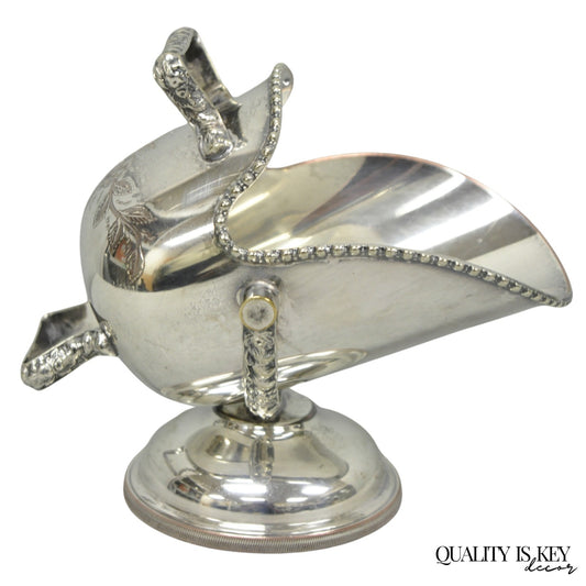 Vintage English Victorian Silver Plated Sugar Cube Scuttle Bucket By Winchester