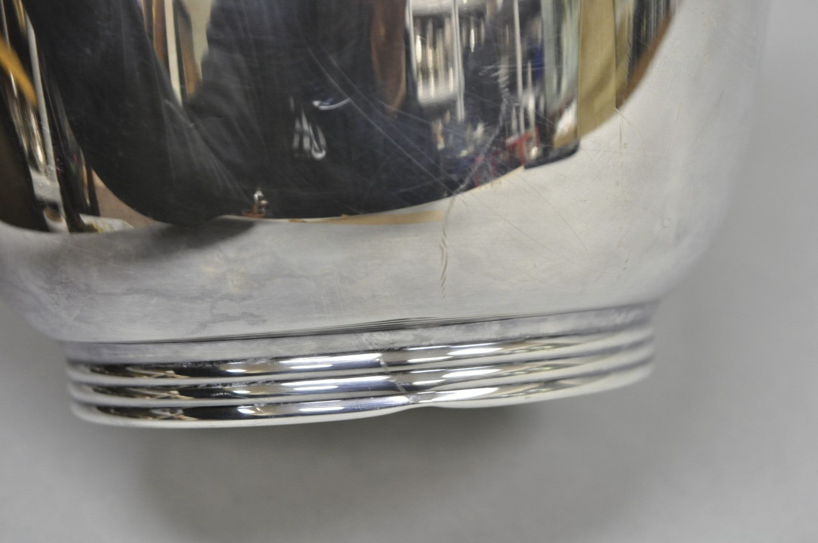 Mid Century Modern Sheffield Silver Plated Reticulating Hinge Ice Bucket w Tongs