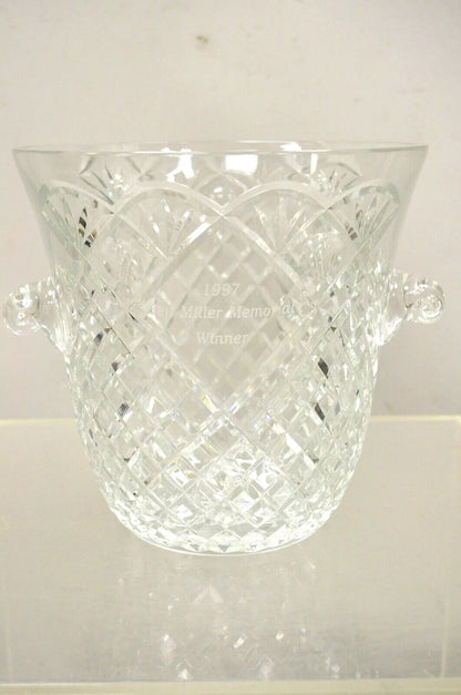 Vintage "1997 Ben Miller Memorial Winner" Diamond Cut Crystal Glass Ice Bucket