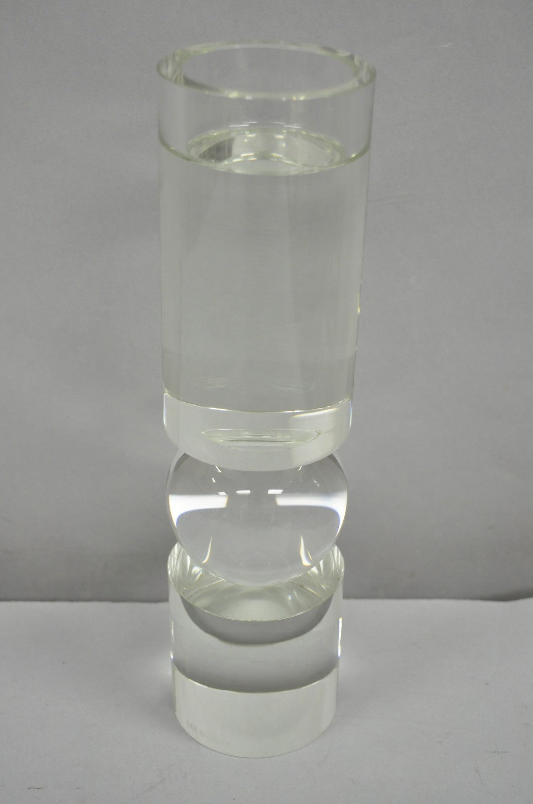 Modern Lee Broom Fulcrum Art Glass 12" Transparent Candlestick