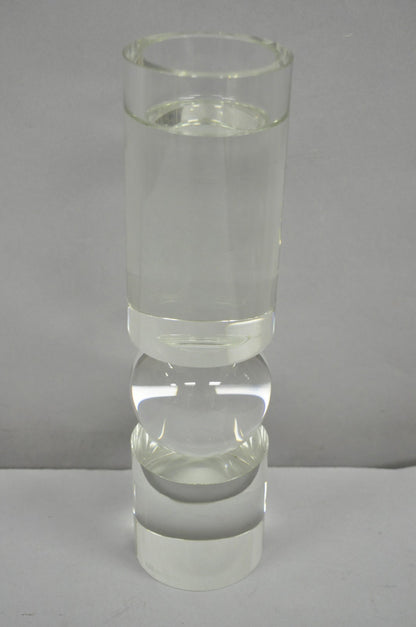 Modern Lee Broom Fulcrum Art Glass 12" Transparent Candlestick