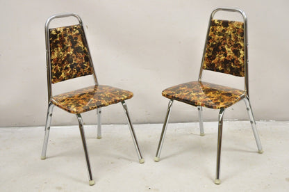 Vintage Children's Small Mid Century Tubular Metal Side Chairs - A Pair