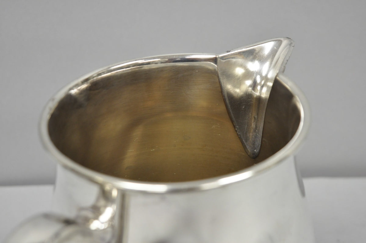 Vintage Silver Plated Copper Bulbous Lemonade Beverage Restaurant Water Pitcher