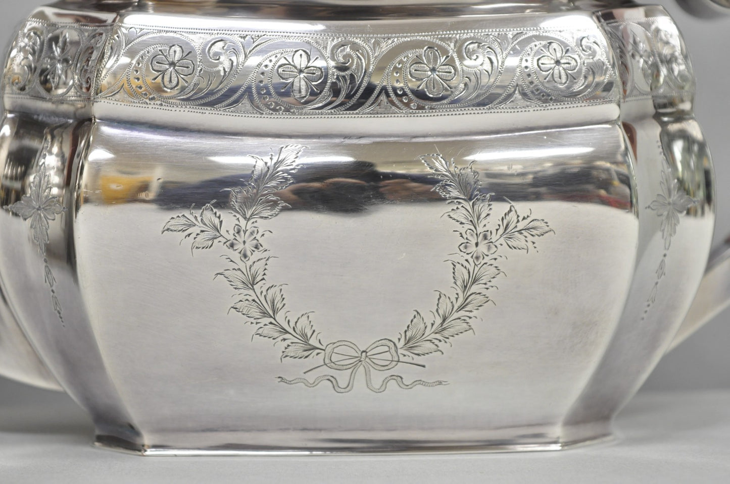 Antique Bailey Banks & Biddle English Edwardian Silver Plated Tea Set - 4 Pcs