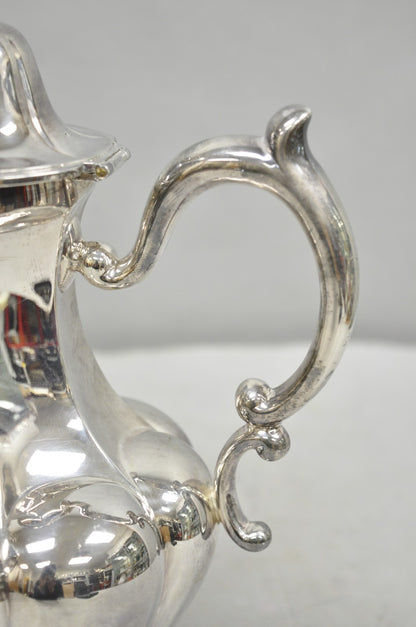 Vintage Victorian Silver Plated Bulbous Footed Tea Pot Tea Kettle