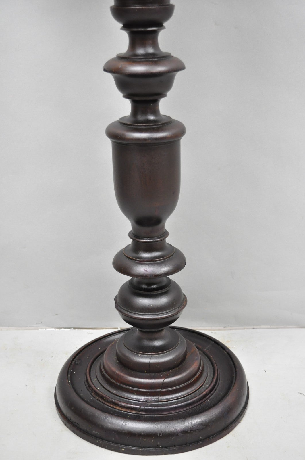 Antique French Renaissance Maiden Bust Column Mahogany Pedestal Plant Stand