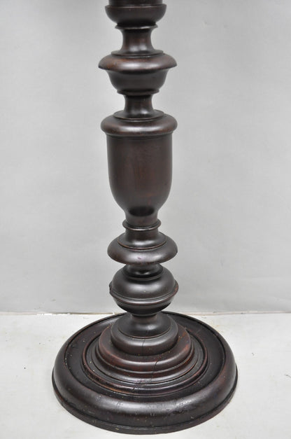 Antique French Renaissance Maiden Bust Column Mahogany Pedestal Plant Stand