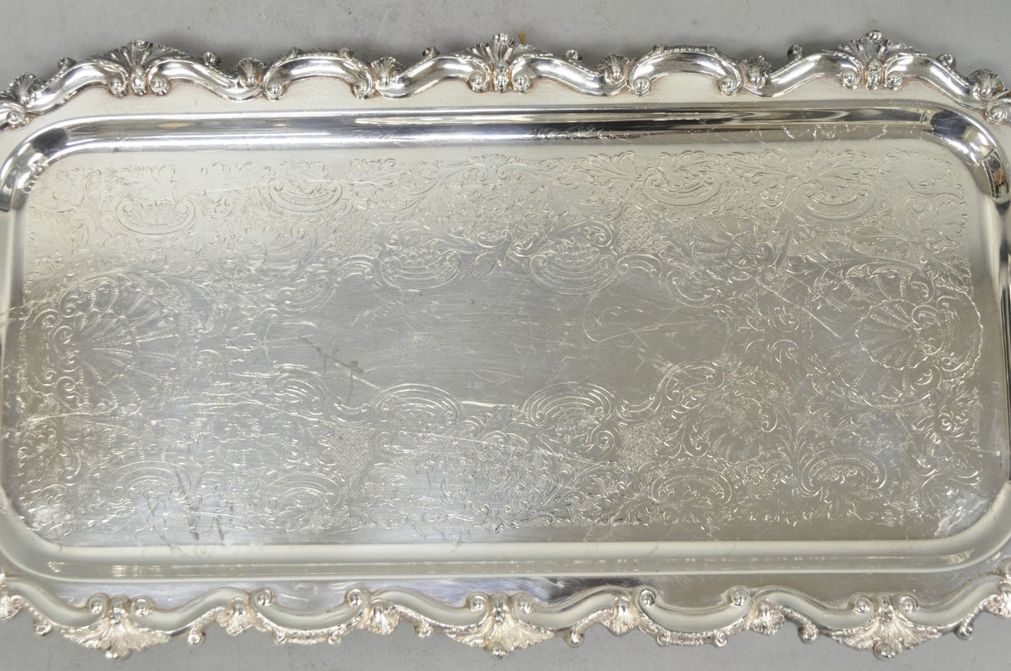 Vintage Bristol 132 Victorian Silver Plated Narrow Serving Platter Bar Tray
