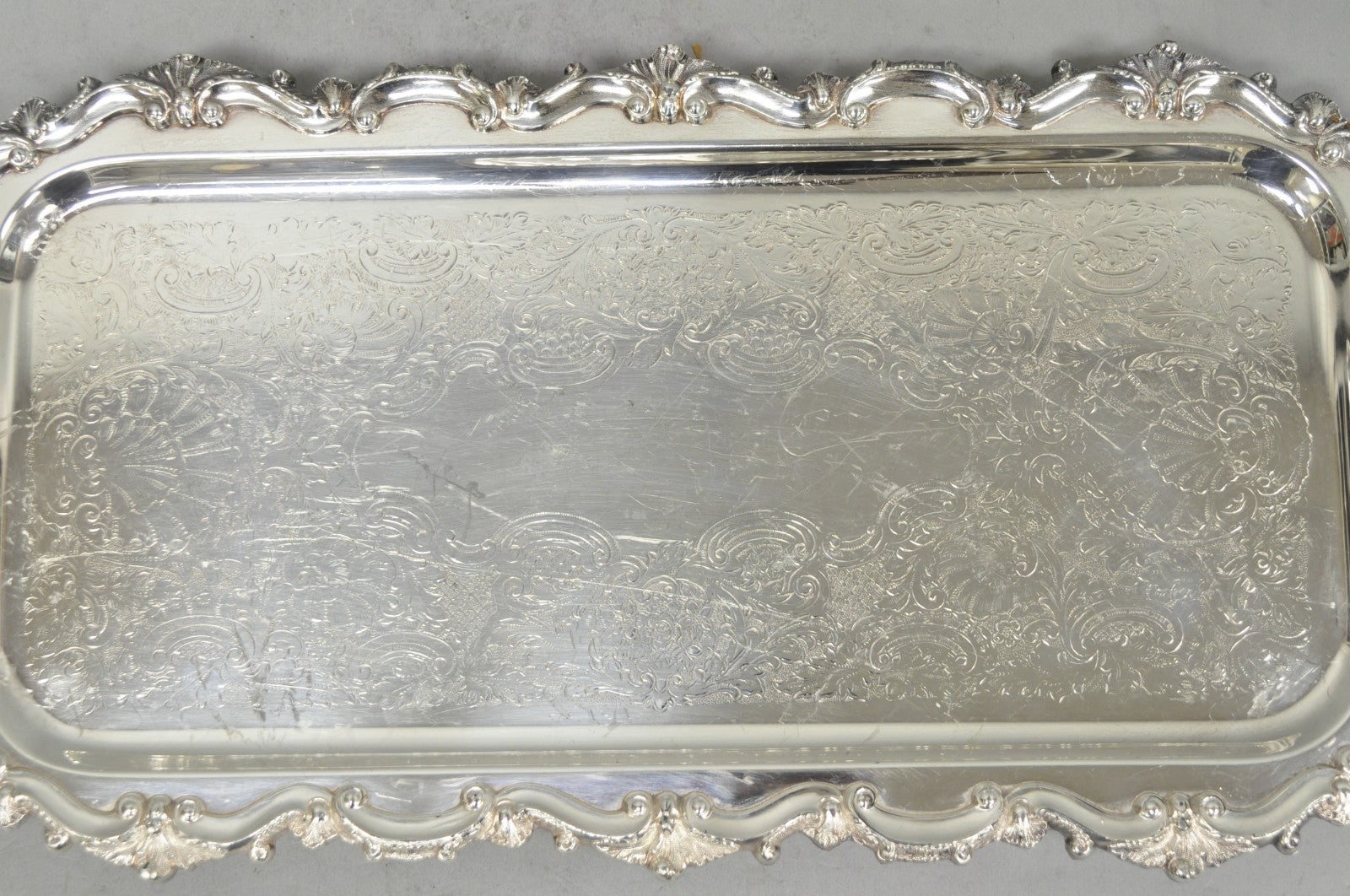 Vintage Bristol 132 Victorian Silver Plated Narrow Serving Platter Bar Tray