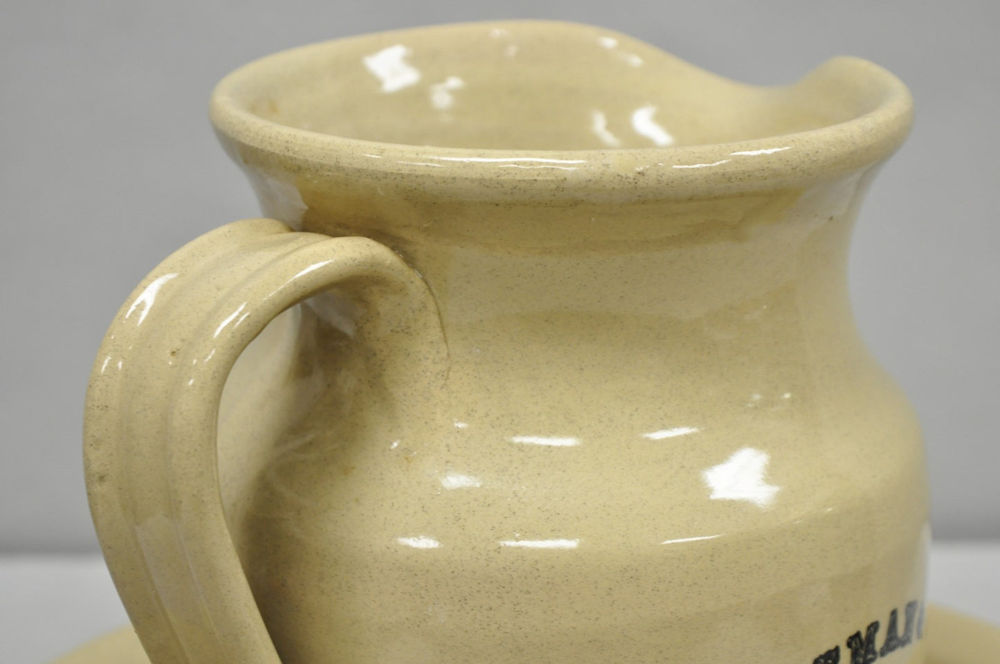 Hegeman & Co. Large Pitcher w Basin 1837 Stoneware Drugs Medicines NY Apothecary