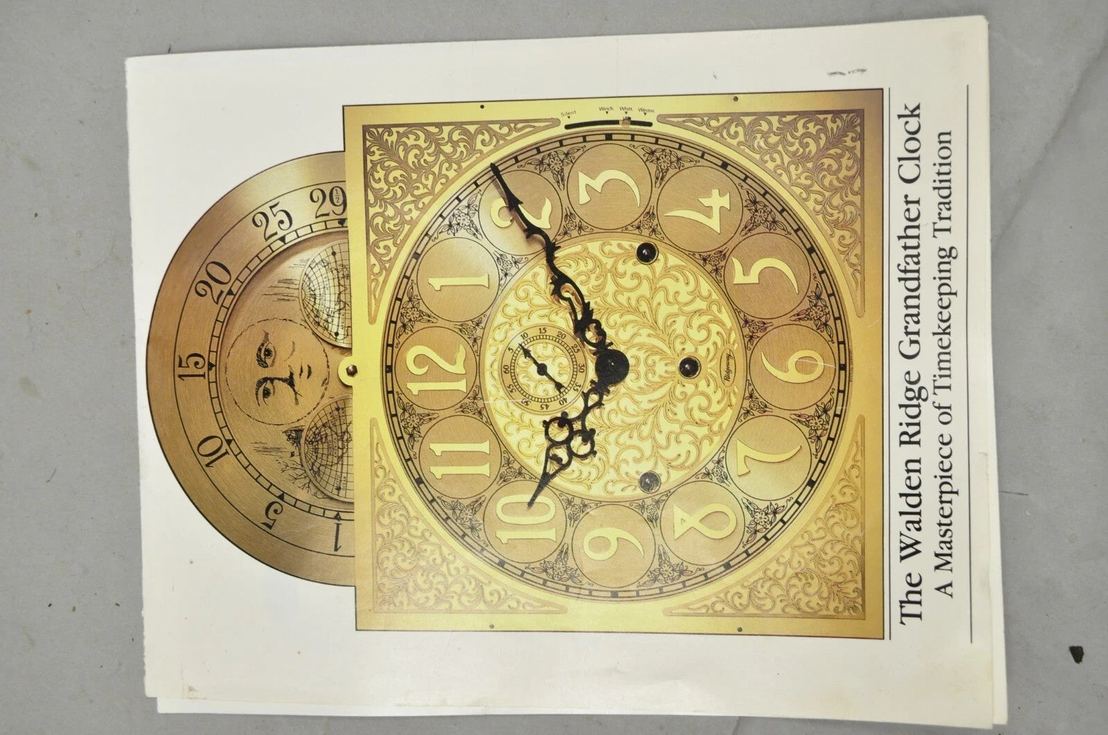 Vintage "The Walden Ridge" Ridgeway Standing Oak Tall Case Grandfather Clock