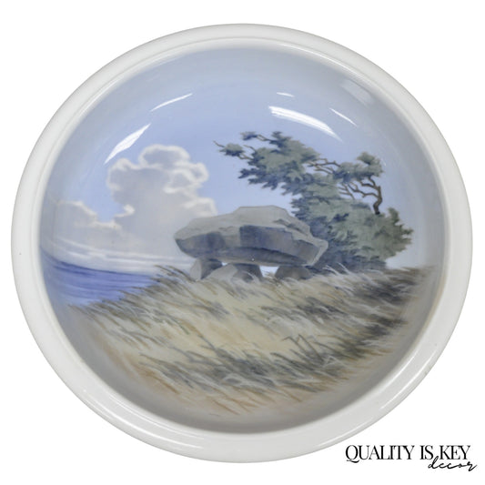 Vintage 1956 Royal Copenhagen Dolmen Denmark Porcelain 10" Bowl Landscape Scene