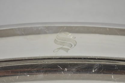 Antique English Edwardian Silver Plated 21" Serving Platter Tray w/ "S" Monogram