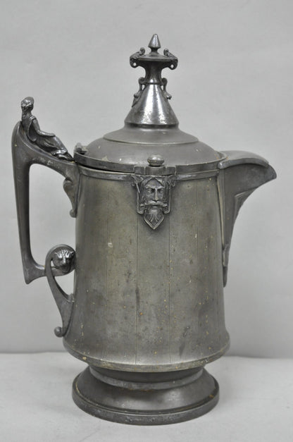Antique Renaissance Reed & Barton Figural Silver Plated Coffee Water Pitcher
