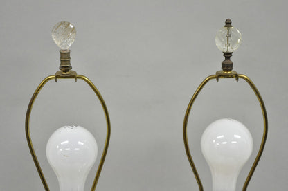 French Empire English Silver Plated Corinthian Column Table Lamp - Near Pair