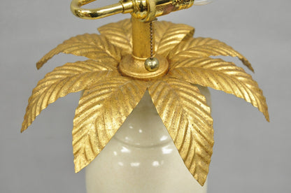 Frederick Cooper Hollywood Regency Ceramic Elephant Safari Palm Tree Table Lamp