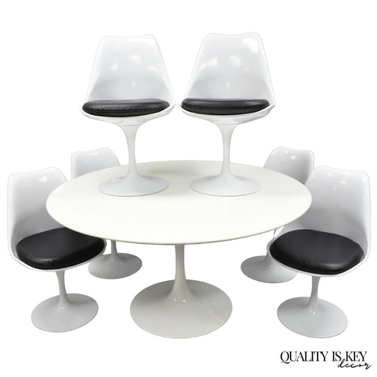 Starway Contemporary Modern Tulip Style Dining Set Table & 6 Chairs - 7 Pcs