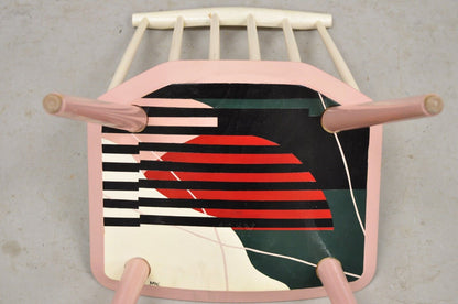 Folke Pålsson J77 Dining Side Chair Abstract Hand Painted Signed KMAC by HAY