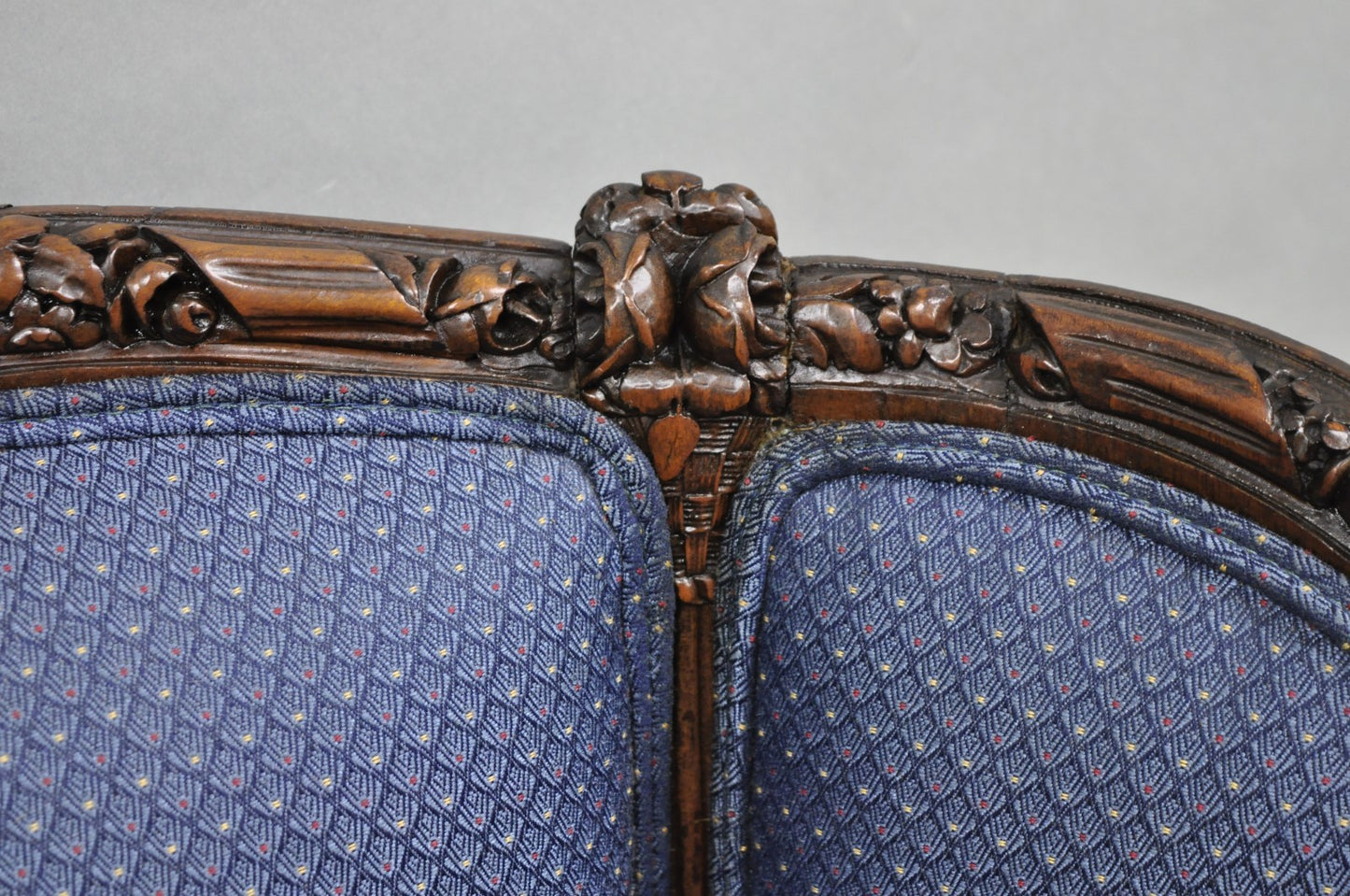 Antique French Renaissance Louis XV Style Carved Walnut Wingback Arm Chair