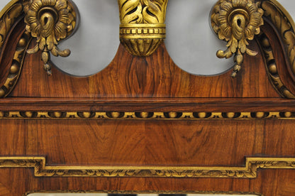 Antique George II Style Walnut Beveled Glass Wall Mirror w/ Plume Pediment