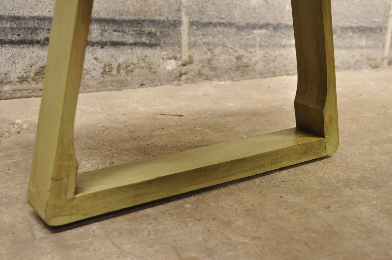 Vintage Mid Century Modern Green Painted Art Deco Vanity Bench Stool Ottoman