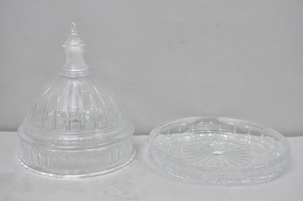 Shannon Design of Ireland Round Clear Cut Crystal Capitol Dome Cake Plate Stand