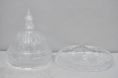 Shannon Design of Ireland Round Clear Cut Crystal Capitol Dome Cake Plate Stand