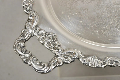 Vintage Poole 400 Lancaster Rose Silver Plated Serving Platter Bar Tray (B)