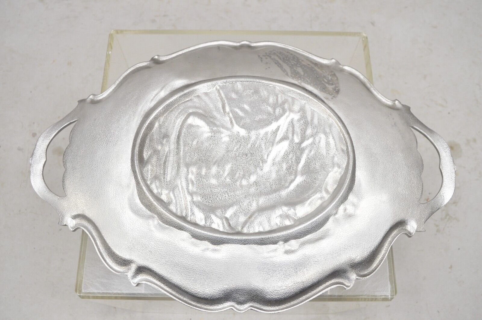Vintage Lenox Retired Large Rooster Metal Holiday Serving Platter Tray