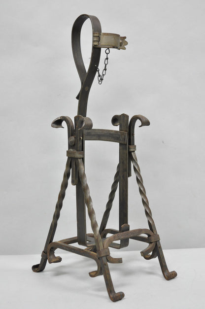 Antique German Arts & Crafts Wrought Iron Asbach Uralt 3 L Brandy Pourer Server