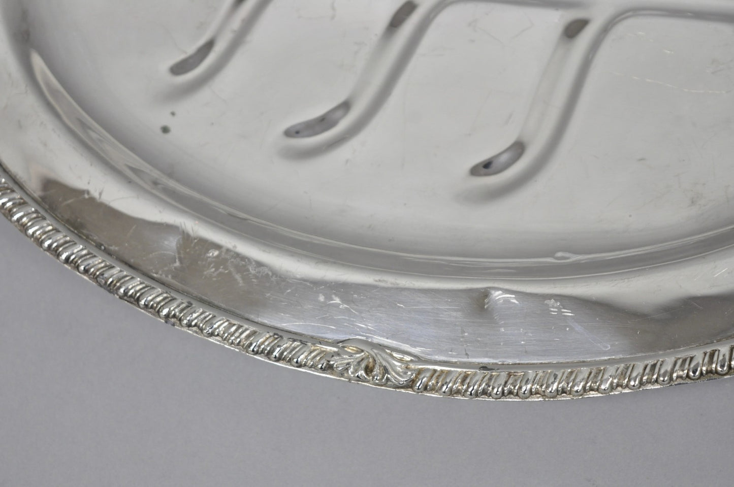 Vintage English Sheffield Silver Plated Meat Cutlery Oval Serving Platter Tray