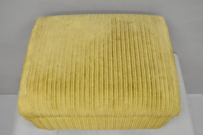 Vintage Traditional Mahogany Leg Green Upholstered Footstool Ottoman
