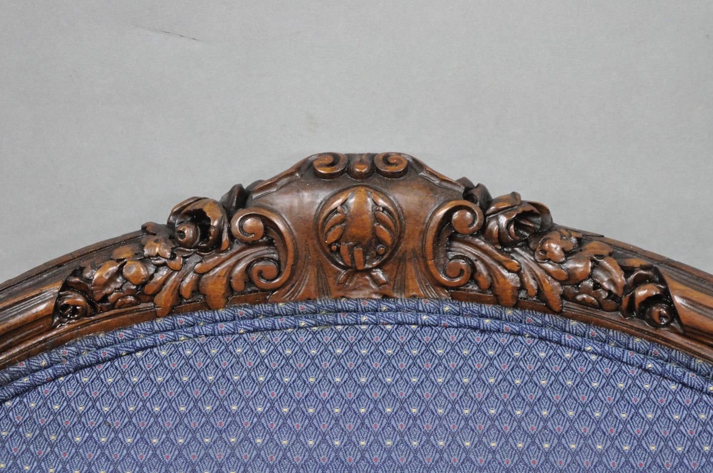 Antique French Renaissance Louis XV Style Carved Walnut Wingback Arm Chair