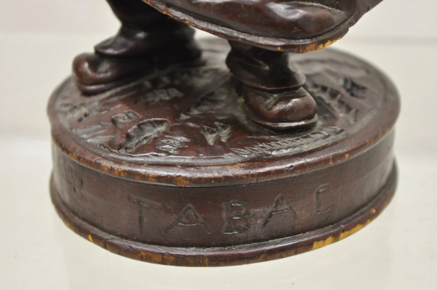 19th C. Black Forest Figural Wood Carved Night Watchman Lidded Tobacco Jar Box