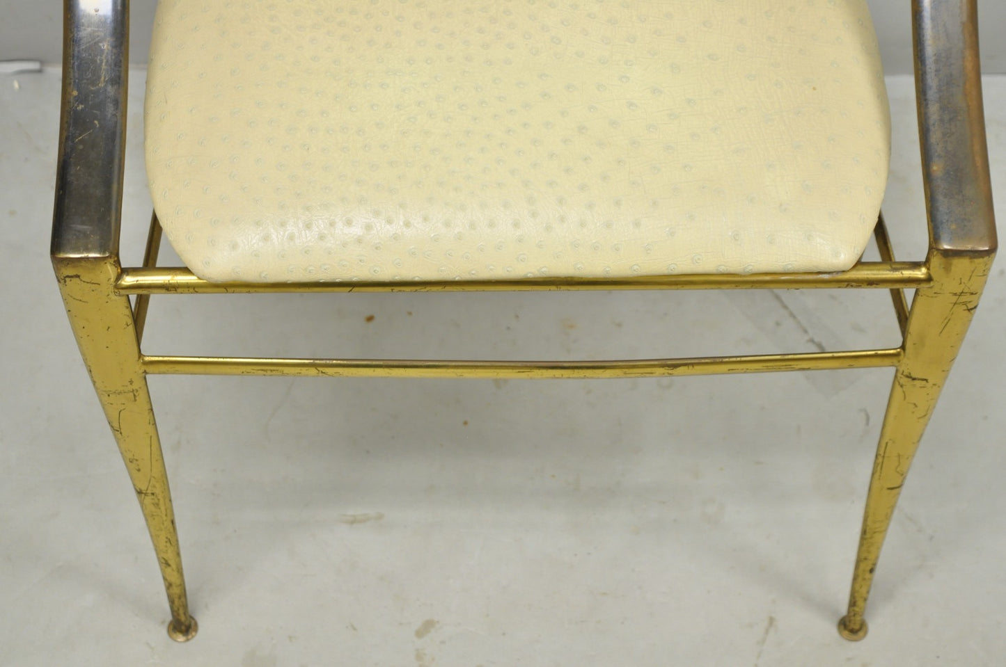 Vintage Italian Hollywood Regency Sculptural Brass Chiavari Style Accent Chair