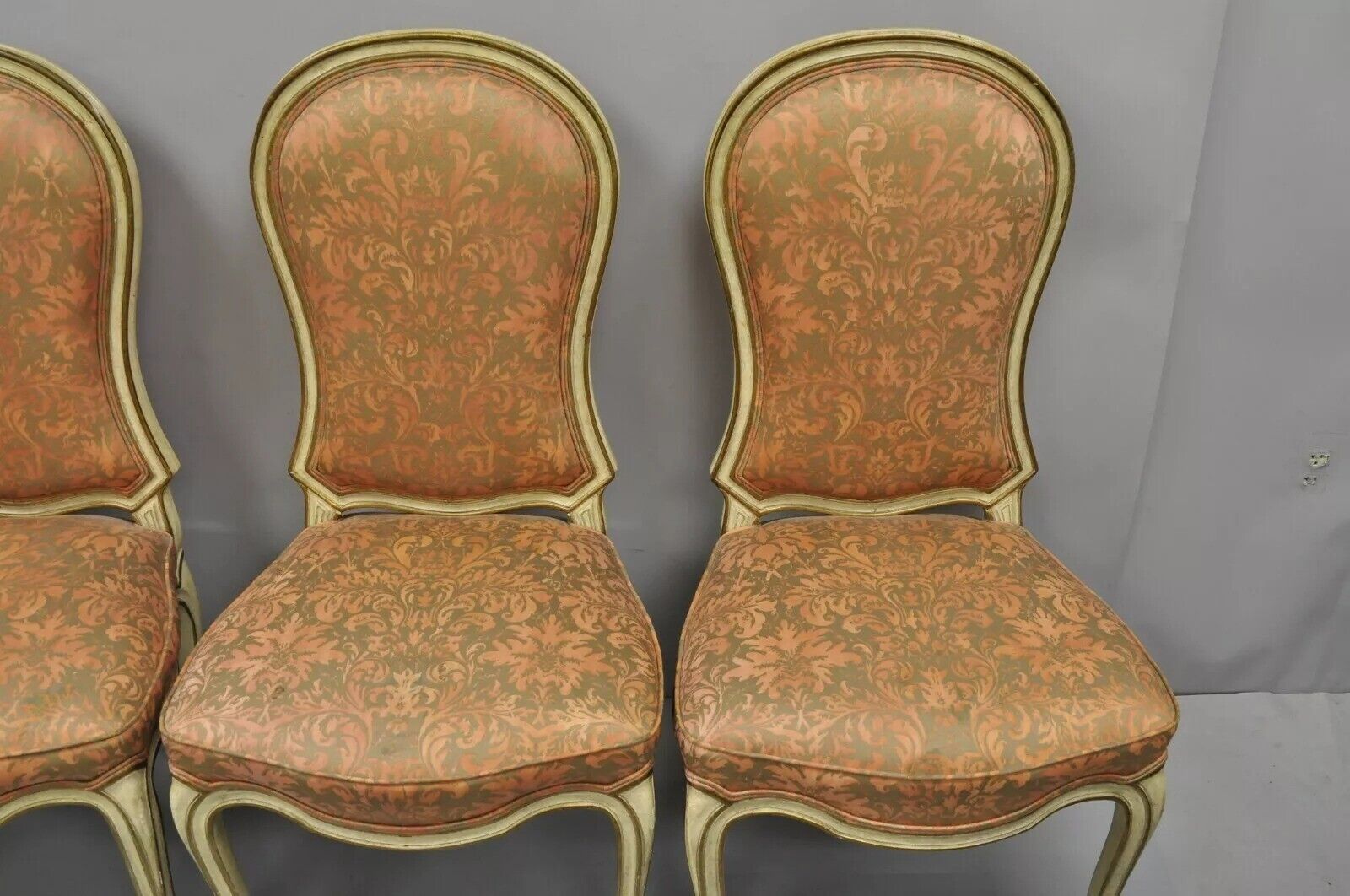 Italian Provincial French Hollywood Regency Dining Side Chairs - Set of 4