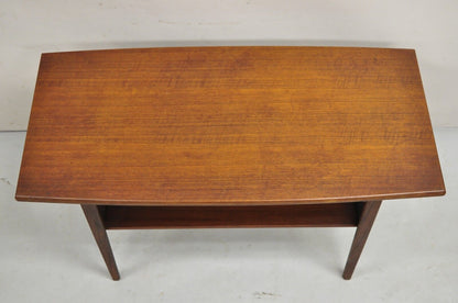 Vintage Mid Century Modern Danish Teak Wood Small 2 Tier Coffee Table Side Table