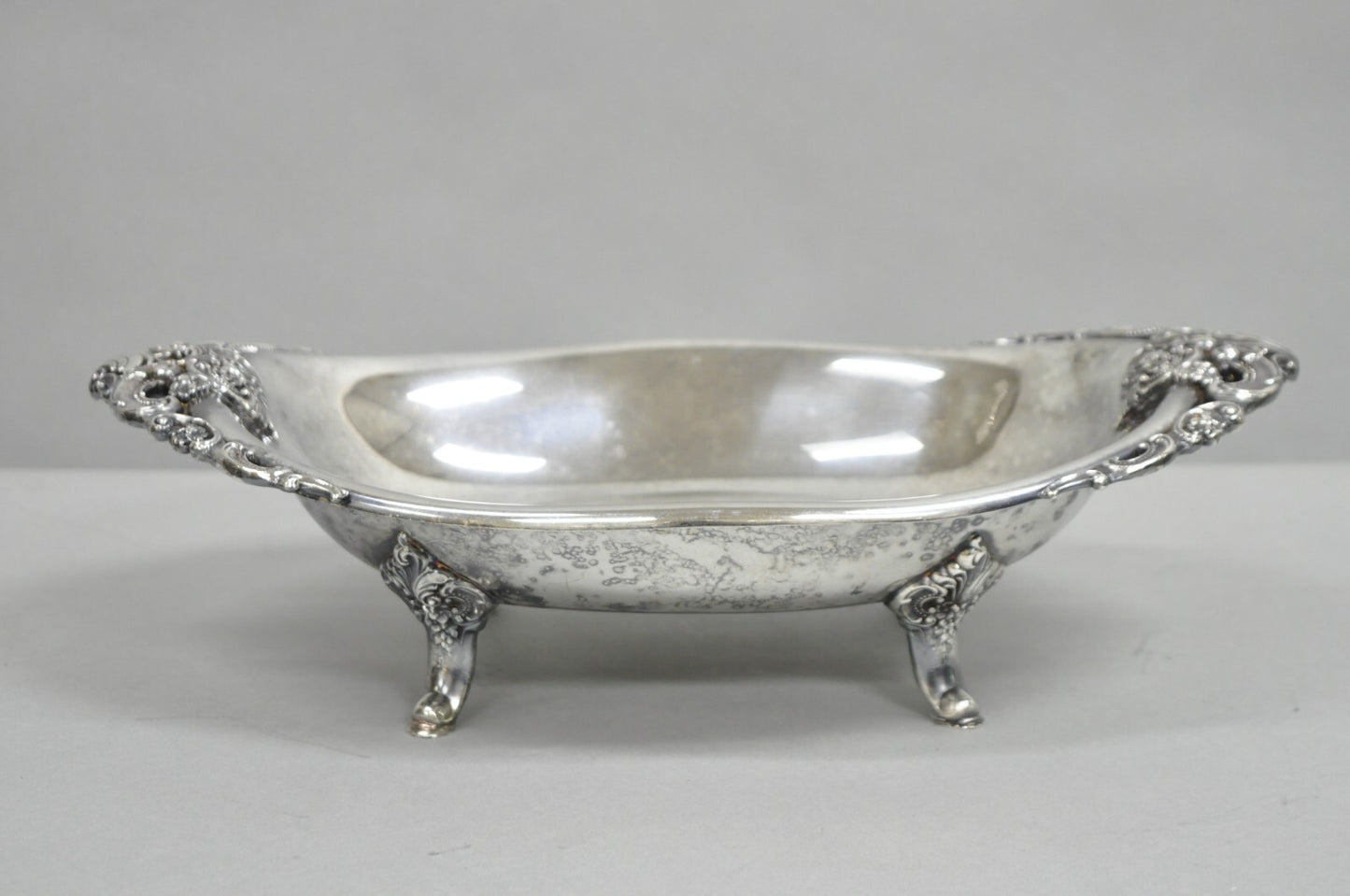 Vintage Baroque by Wallace Victorian Silver Plated Footed Centerpiece Fruit Bowl