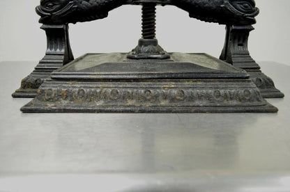 Antique 19th C. Cast Iron Classical Figural Dolphin Victorian Book Press