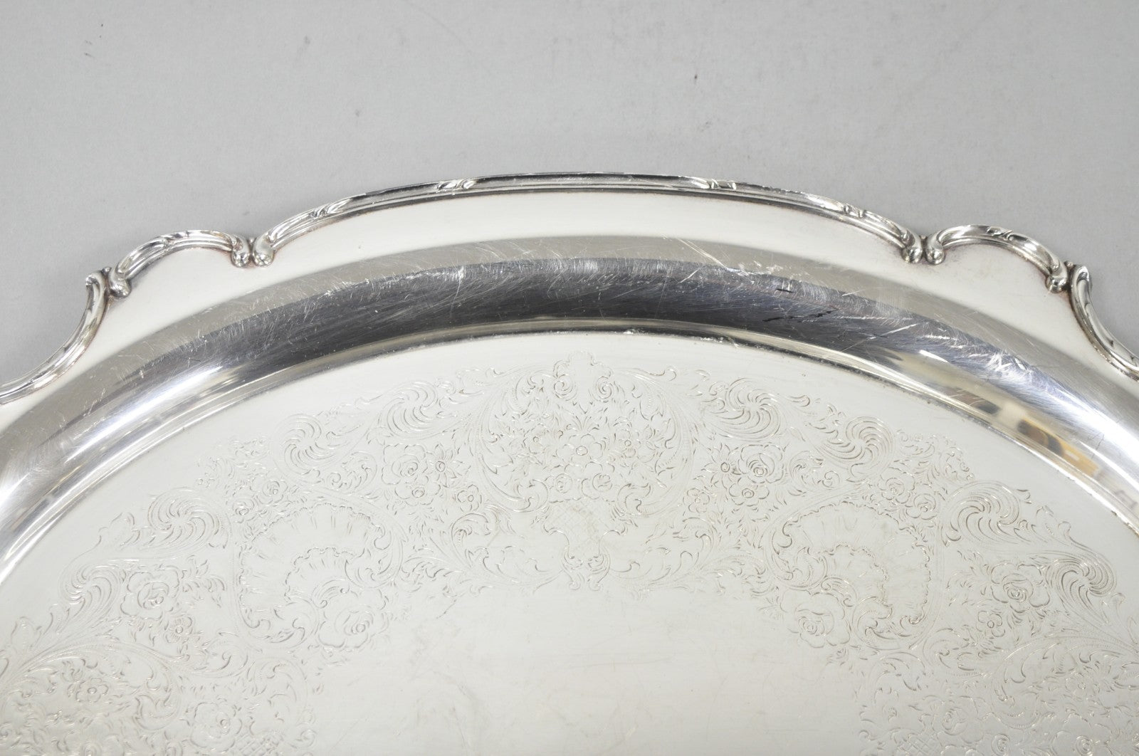 Vintage 1847 Rogers Bros "Reflection" Silver Plated Oval Serving Platter Tray