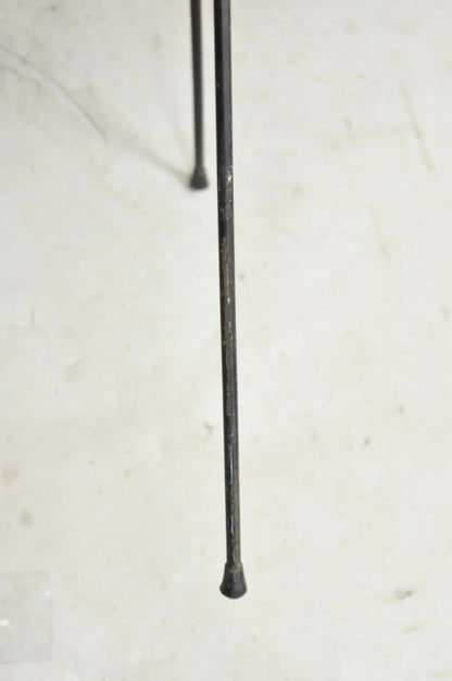 Mid Century Modern Arthur Umanoff Style Wicker Rattan Wrought Iron Planter Stand