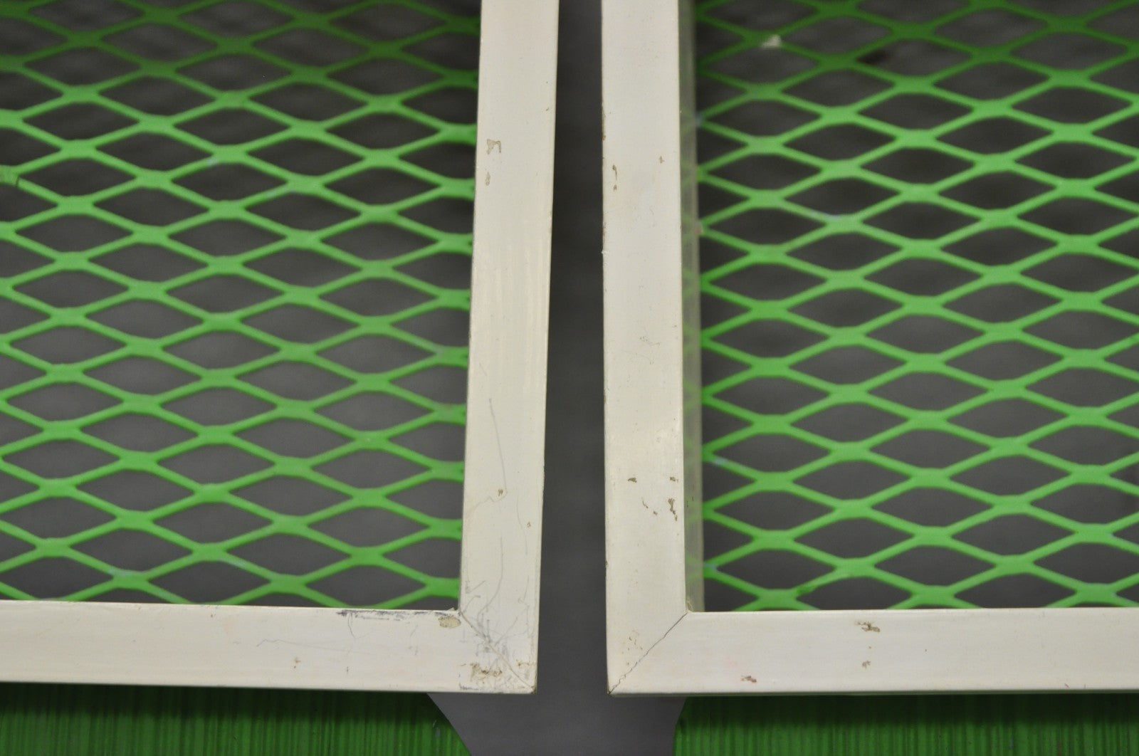 Vintage Mid Century Modern Green Theater Mask Shadowbox Wall Pocket Shelf - Pair