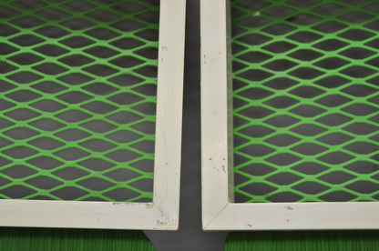 Vintage Mid Century Modern Green Theater Mask Shadowbox Wall Pocket Shelf - Pair
