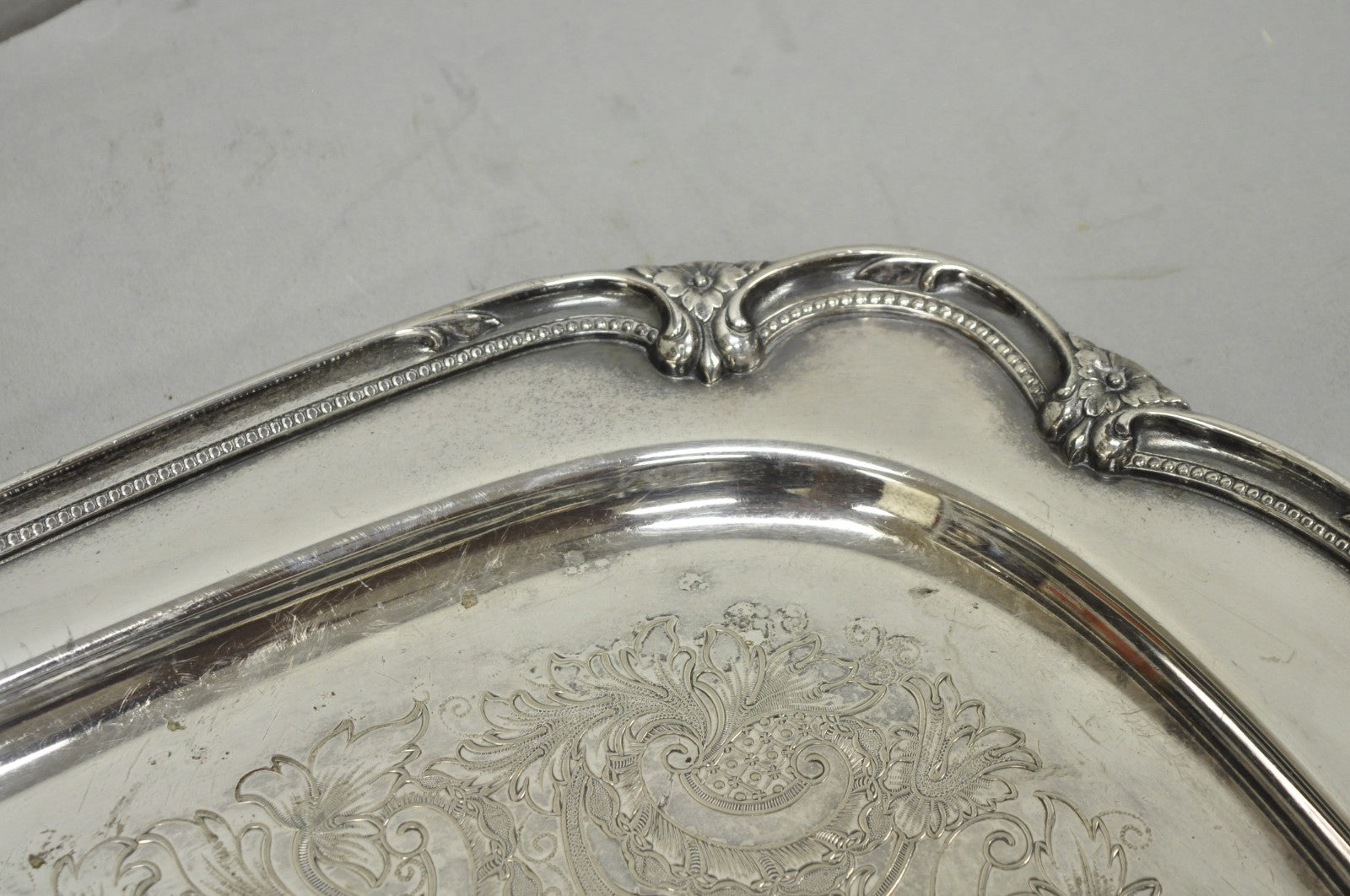 Vintage 1847 Rogers Bros "Remembrance" 9898 Silver Plated Serving Platter Tray