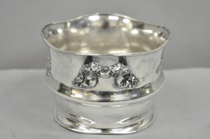 Art Nouveau Silver Plated Floral Repousse Champagne Chiller Wine Bottle Coaster