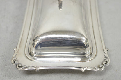 Vintage Crescent Victorian Silver Plated Covered Butter Dish w/ Glass Liner
